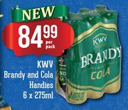 KWV Brandy & Cola Handies-6 x 275ml Per Pack