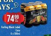 Carling Black Label Cans-6 x 500ml Per Pack