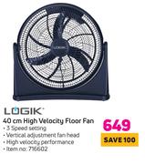 Logik 40cm High Velocity Floor Fan