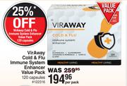 Vir Away Cold & Flu Immune System Enhancer Value Pack-120 Capsules Per Pack