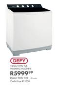 Defy 18Kg Twin Tub Washing Machine