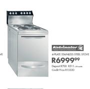 Kelvinator 4-Plate Stainless Steel Stove