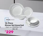Mainstays 12-Piece Dinner Set Assorted
