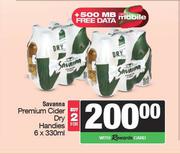 Savanna Premium Cider Dry Handies-For 2 x 6 x 330ml