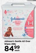 Johnson's Gentle All Over Wipes-288s Each