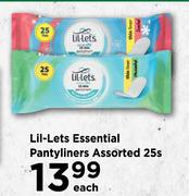 Lil-Lets Essential Pantyliners Assorted-25s Each