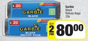 Garbie Black Refuse Bags 20's Pack-For 2