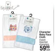 Character Baby Face Cloth 3 Pack-Each