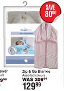 Snuggletime Zip & Go Blankie (Assorted Colours)