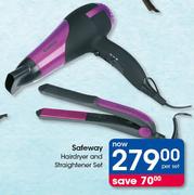 Safeway Hairdryer & Straightener Set-Per Set