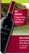 De Krans Cape Ruby-750ml Each