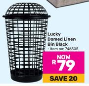 Lucky Domed Linen Bin (Black)
