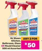 Mr Sheen Kitchen, Bathroom, Glass Or Mould Cleaner Assorted-For Any 2 x 500ml