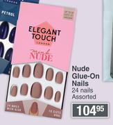 Elegant Touch Nude Glue On Nails 24 Nails Assorted
