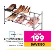 Mainstays 2-Tier Shoe Rack