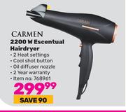 Carmen 2200W Escentual Hairdryer 