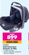 Safeway Orbit Infant Seat Group 0+, 0-13kg -Each
