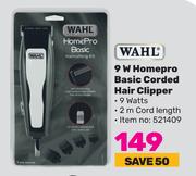Wahl 9W Homepro Basic Corded Hair Clipper