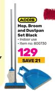 Addis Mop, Broom And Dustpan Set Black