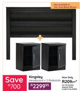 Kingsley  Headboard + 2 Pedestals
