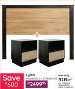 Lydia Headboard + 2 Pedestals