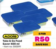 Addis Take & Go Food Saver 400ml-For 5