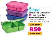 Otima Colour Flip Lunch Box Or Maxi Meal Box Assorted Colours-For Any 2
