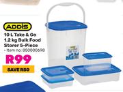 Addis 10L Take & Go 1.2Kg Bulk Food Storage 5 Piece