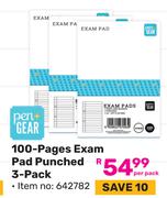 Pen + Gear 100 Pages Exam Pad Punched 3 Pack 642782