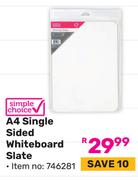 Simple Choice A4 Single Sided Whiteboard Slate 746281