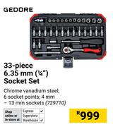 Gedore 33 Piece 6.35mm (1/4") Socket Set