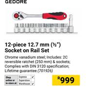 Gedore 12 Piece 12.7mm (1/2") Socket On Rail Set
