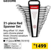 Gedore 21 Piece Red Spanner Set