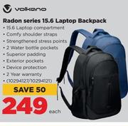 Volkano Radon Series 15.6" Laptop Backpack-Each