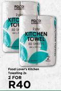 Food Lover's Kitchen Towelling-For 2 x 2s Pack