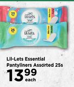 Lil-Lets Essential Pantyliners Assorted-25s Each