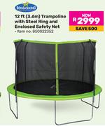 Bounceking 12Ft (3.6m) Trampoline With Steel Ring And Enclosed Safety Net 850022352