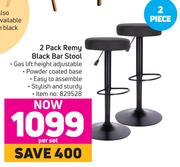 2 Pack Remy Black Bar Stool- Per Set