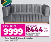 Onyx Couch 2 Seater (Grey Velvet)