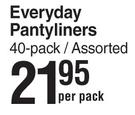 Stayfree Everyday Pantyliners 40 Pack Assorted-Per Pack