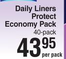 Always Daily Liners Protect Economy Pack 40 Pack-Per Pack