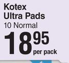 Kotex Ultra Pads 10 Normal-Per Pack