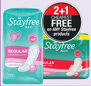 Stayfree Maxi Pads Scented Or Unscented 10 Regular-Per Pack