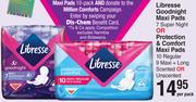 Libresse Goodnight Maxi Pads 7 Super Night Or Protection & Comfort Maxi Pads-Per Pack
