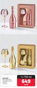 Bottega Rose Gold Gold With Magnifico Glass Gift Pack-750ml Each