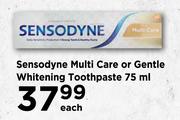 Sensodyne Multi Care Or Gentle Whitening Toothpaste-75ml Each