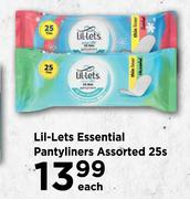 Lil-Lets Essential Pantyliners Assorted-25s Pack Each