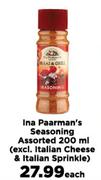 Ina Paarman's Seasoning Assorted (Excl.Italian Cheese & Italian Sprinkle)-200ml Each