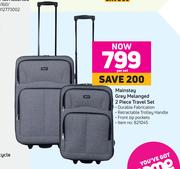 Mainstays Grey Melanged 2 Piece Travel Set-Per Set