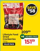 Lifestyle Food Dried Cranberries-750g